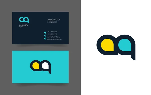 A & Q Листи Логотип Візитки — стоковий вектор