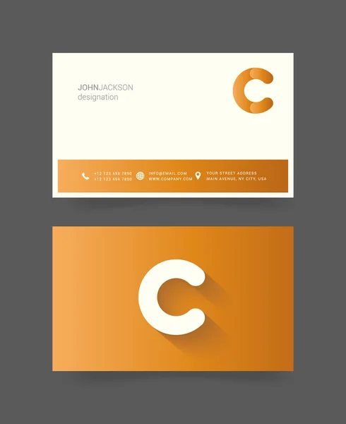 C brief Logo op visitekaartjes — Stockvector