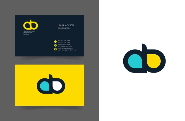 A & b Buchstaben Logo Visitenkarten — Stockvektor