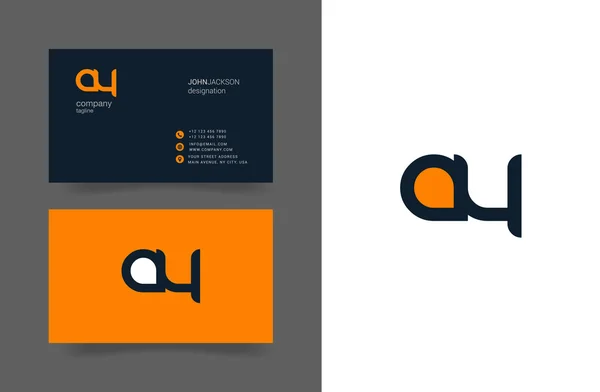 A & Y bokstäver logotyp visitkort — Stock vektor