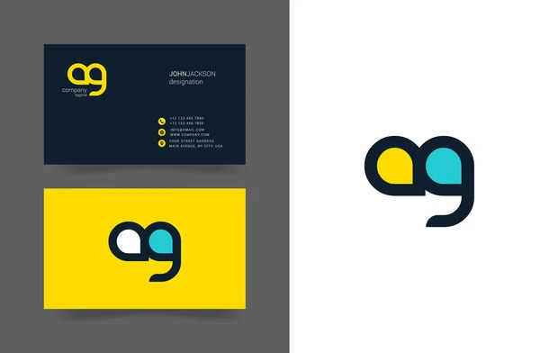 A ve G harfleri Logo kartvizit — Stok Vektör