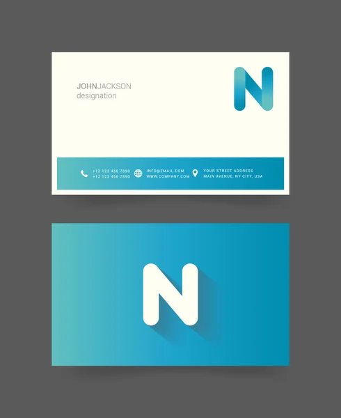 N Letter Logo on Business Cards — Stock Vector