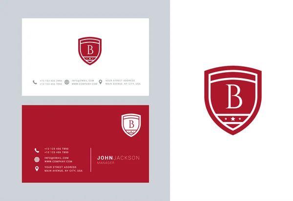 Logotipo de letra B con tarjetas de visita — Archivo Imágenes Vectoriales