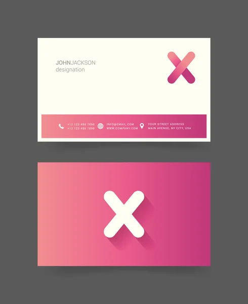 Logotipo de letra X em cartões de visita — Vetor de Stock