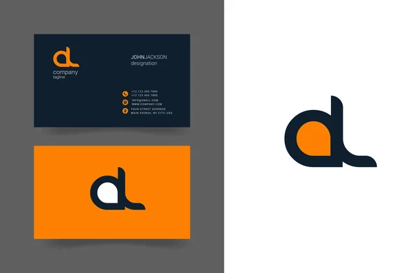 A & L bokstäver logotyp visitkort — Stock vektor