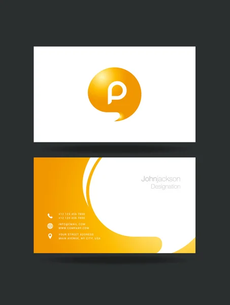 P Letter Logo on Business Cards — Stock Vector