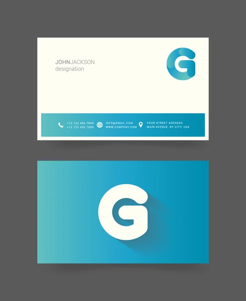 G logotipo da carta em cartões de visita —  Vetores de Stock