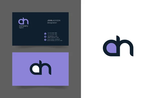 A & h Buchstaben Logo Visitenkarten — Stockvektor