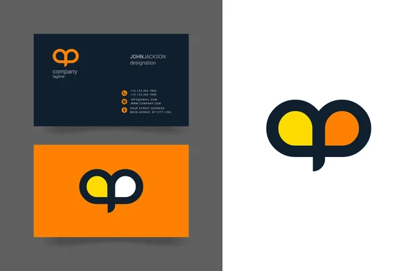 A & p Buchstaben Logo Visitenkarten — Stockvektor