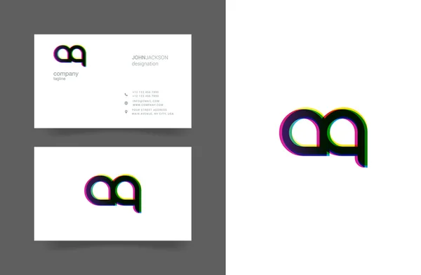Aq Buchstaben Logo Visitenkarten — Stockvektor