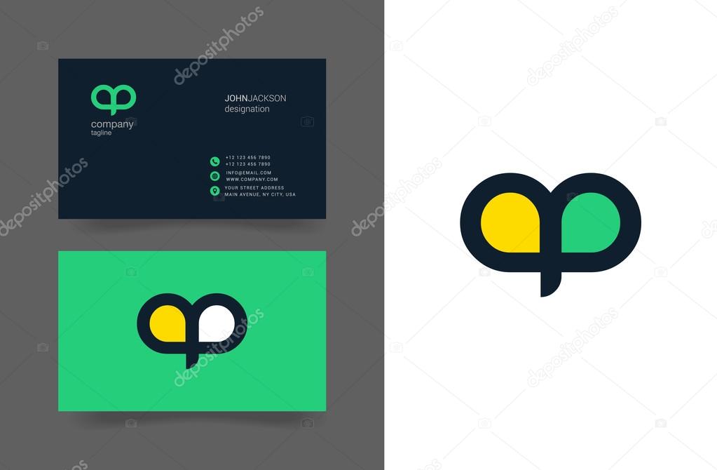 A & P Letters Logo Business Cards 