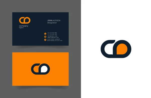 Lettres C & D Logo Cartes de visite — Image vectorielle