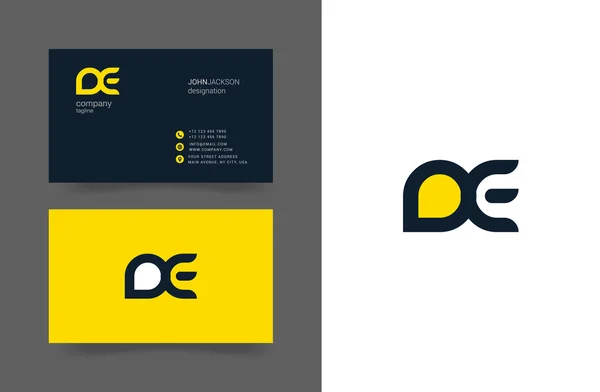 D & E brieven Logo visitekaartjes — Stockvector