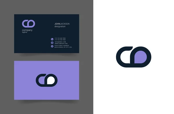 C ve D Logo kartvizit mektuplar — Stok Vektör