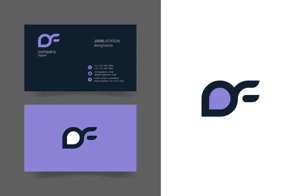 D & F brieven Logo visitekaartjes — Stockvector