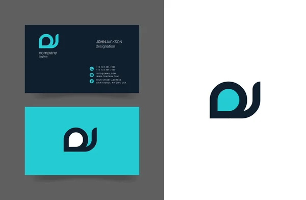 D & J Letters Logo Business Cards — стоковый вектор