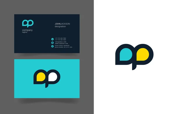 D ve P Logo kartvizit mektuplar — Stok Vektör