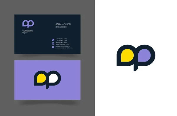 D & P Letters Logo Business Cards — стоковый вектор