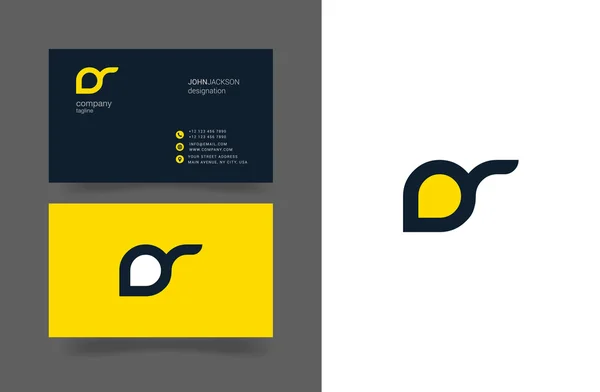 D & R Letters Logo Business Cards — стоковый вектор