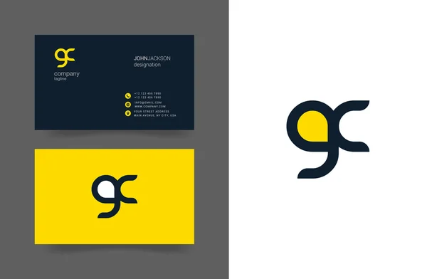 G & C brieven Logo visitekaartjes — Stockvector