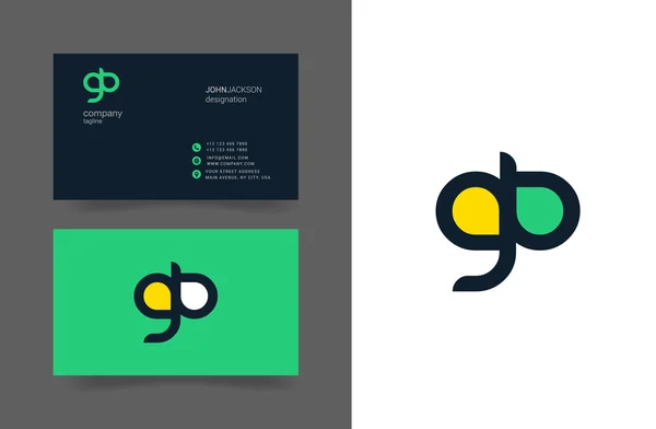 G & B Letters Logo Business Cards — стоковый вектор