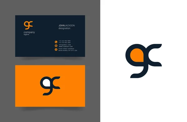 G & C bokstäver logotyp visitkort — Stock vektor