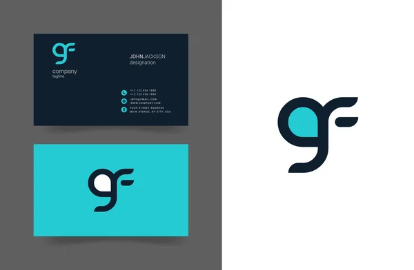 Cartas G & F Logo Cartões de visita — Vetor de Stock