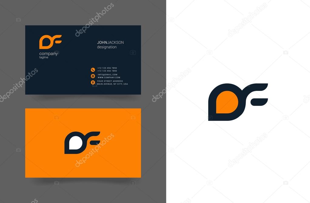 D&F Letters Logo Business Cards