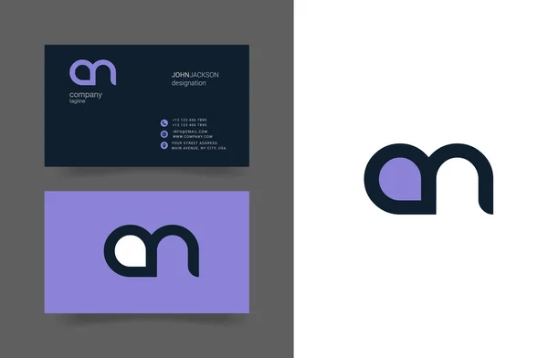 A & N Letters Logo Business Cards — стоковый вектор