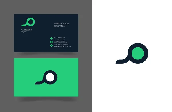 J & O Letters Logo Business Cards — стоковый вектор