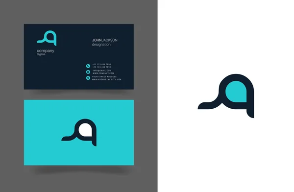 J & Q Letters Logo Business Cards — стоковый вектор