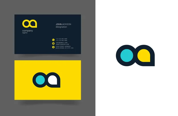 O & a Buchstaben Logo Visitenkarten — Stockvektor