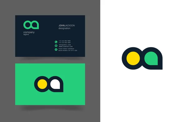 O & A brieven Logo visitekaartjes — Stockvector