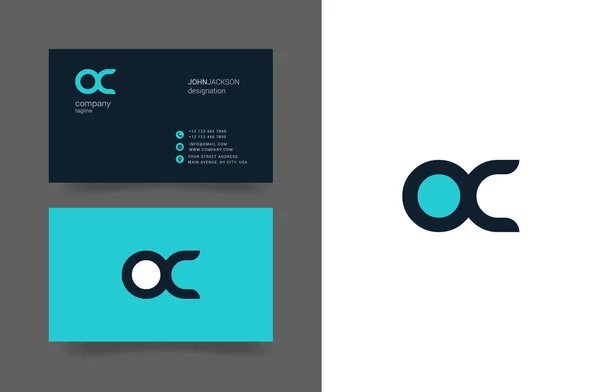 O & c Buchstaben Logo Visitenkarten — Stockvektor