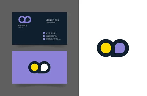 O & D Letters Logo Business Cards — стоковый вектор