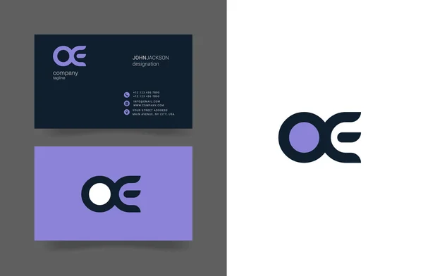 O & E Cartas Logo Tarjetas de visita — Archivo Imágenes Vectoriales