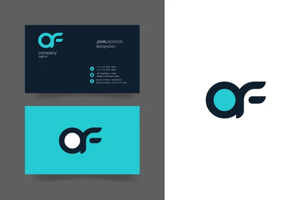 O & f Buchstaben Logo Visitenkarten — Stockvektor