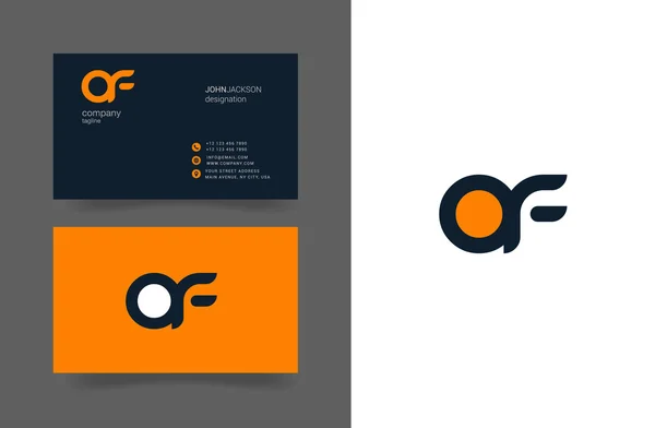 O ve F harfleri Logo kartvizit — Stok Vektör