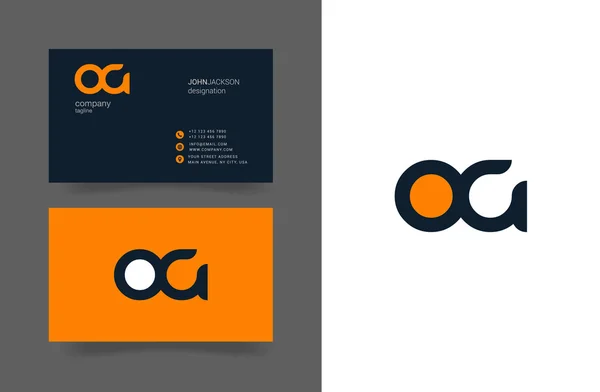 O & G bokstäver logotyp visitkort — Stock vektor