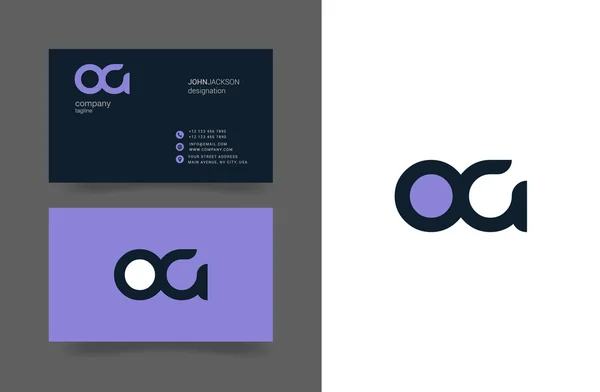 O & G brieven Logo visitekaartjes — Stockvector