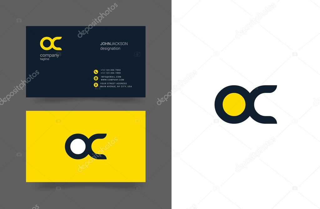 O&C Joint Letters Logo with Business Cards Template Vector