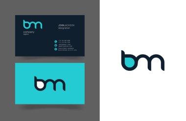 B ve M logosu kartvizit mektuplar