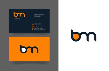 B ve M logosu kartvizit mektuplar