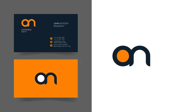 O & N bokstäver logotyp visitkort — Stock vektor