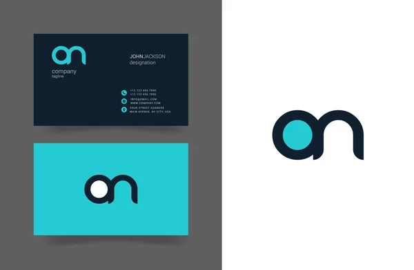 O & N Cartas Logo Tarjetas de visita — Vector de stock