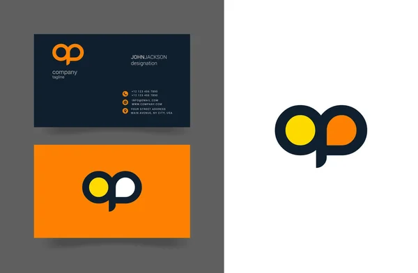 O & P Letters Logo Business Cards — стоковый вектор