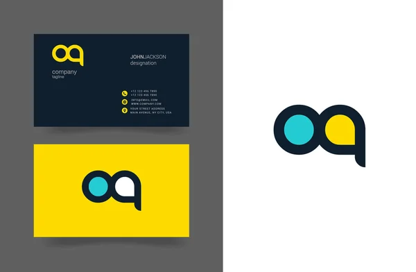 O & Q Cartas Logo Tarjetas de visita — Vector de stock