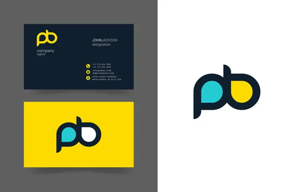 P ve B Logo kartvizit mektuplar — Stok Vektör