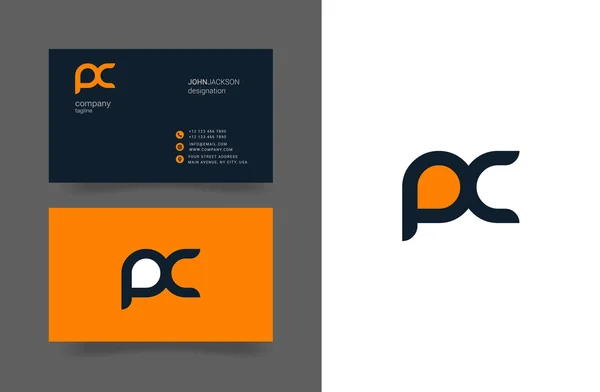 P & C brieven Logo visitekaartjes — Stockvector