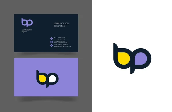 B & P Cartas Logo Tarjetas de visita — Vector de stock